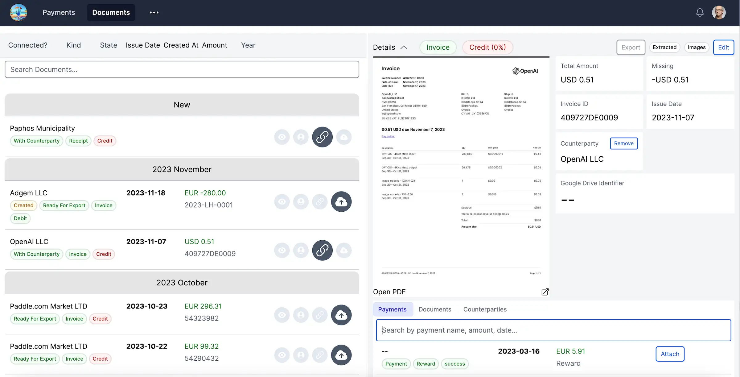 TaxOnTheBeach dashboard
